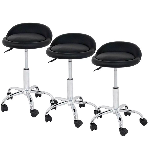 SEGAWE Adjustable Salon Stool 3X Hydraulic Saddle Rolling Chair Facial
