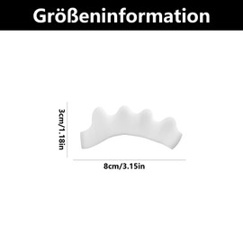 2 Pairs of Toe Separators, Toe Spacer, Correct Toes, Toe Separator Men, Toe Spreader, Hallux Valgus Correction, for Women and Men (White)