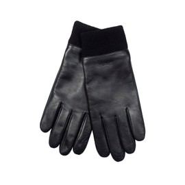Coach LEATHER KNIT CUFF TECH GLOVE