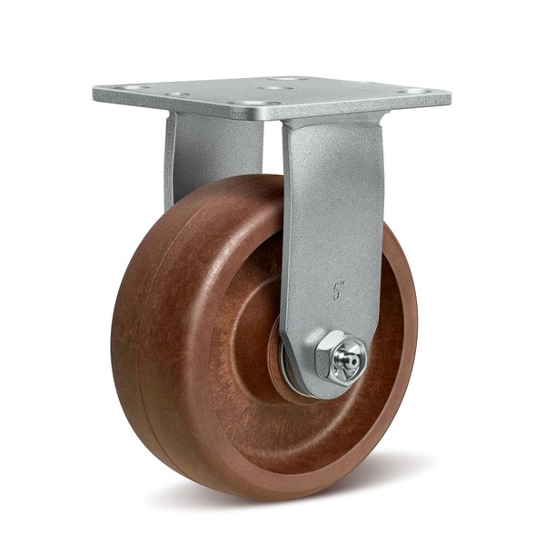 CWfutureparts 5"X2" High-Temp Nylon Heavy Duty Casters,1 Rigid Caster, Industrial