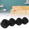 Fdit 4Pcs Black Round Sofa Legs M8 Screw 35mm Height