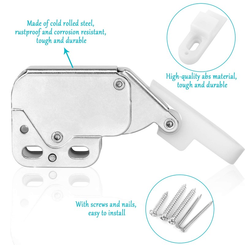 12 Pieces Touch Catch Latch, Cupboard Spring Catches Touch Push