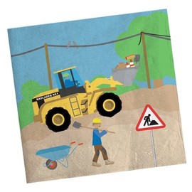 Bob the Builder Napkins for Children's Birthday Parties Set of 20 Building Site Builder Foreman and Digger Motif