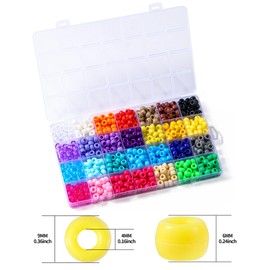 Hudinsun 28 Colors 700pcs Pony Beads Set for Bracelets, 6x9mm Large Plastic Pony Beads Kandi Beads Friendship Bracelet Making Kit for DIY Crafts and Jewelry Making