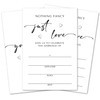 Nothing Fancy Just Love Wedding Invitations with Envelopes, Minimalist White