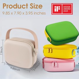 WFDL Macaron Color Hard Shell Makeup Bag Travel Cosmetic Case with Compartments, Waterproof & Durable, Portable Organizer for Makeup, Skincare, and Accessories (Dream Apricot)