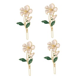 Vaguelly 4pcs Floral Hair Clips for Women Elegant Flower Hair Barrettes French Bangs Accessories Suitable for Daily Wear and Special Occasions