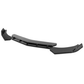 Spec-D Tuning Universal Glossy Black PP Front Bumper Lip Spoiler Splitter Body Kits 3PC