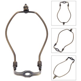 OSALADI Lamp Shade Harps Holder, 8 inch Horn Frame Lampshade Bracket, DIY Lighting Accessories for Table Lamp Floor Light Fitting (Bronze)