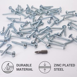 (Pack of 100) Galvanised Steel 5.0 x 40 mm Wood Screws Metal Screws Modified Truss Head Self Tapping (100, 5.0 x 40 mm)
