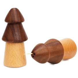 Comihome Wood Cute Toothpick Holders Decorative,Toothpick Holder Dispenser Funny For Home Kitchen,Wooden Pine Tree Toothpicks Box,Tooth Pick Holder Dispensers…