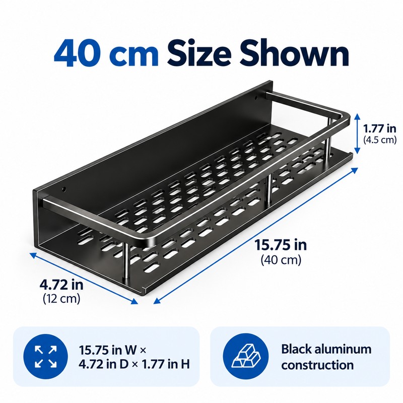 Wall Mounted Aluminum Storage Shelf for Kitchen & Bathroom –