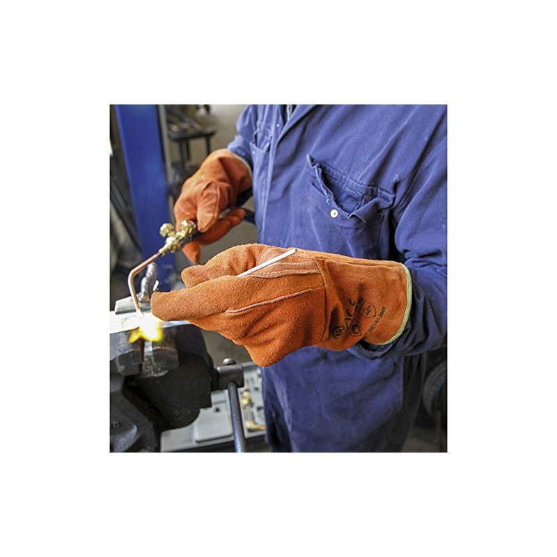 Sealey SSP151 Leather Welding Gauntlets Lined Heavy-Duty - Pair