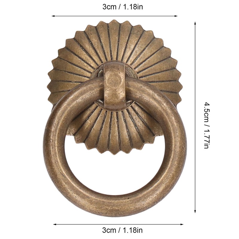 10Pcs Drawer Handles Premium Brass Durable Rustproof Vintage Style Antique