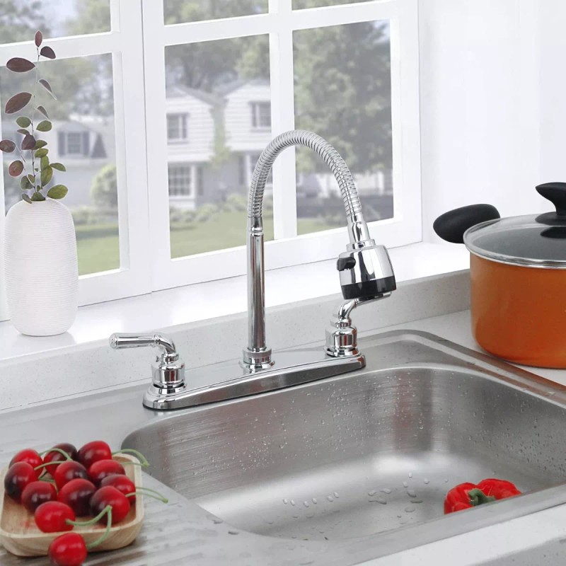 Prez Grifo Mezcladora Fregador Llave Inoxidable Flexible Sp-80067