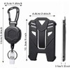 Geieold Retractable ID Card Holder and Robust Carabiner Key Ring,