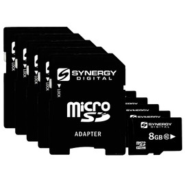 Synergy Digital 8GB Micro SDHC Secure Digital Memory Cards, Compatible with HTC One Mini LTE Cell Phone - Class 10, 20MB/s - Pack of 5