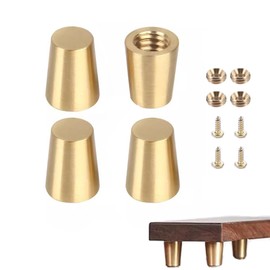 Singring 4PCS Brass Wood Cutting Board Feet Jewelry Box Feet Walnut Wood Board Feet Display Tray Riser Feet with Screws and Washers for Kitchen Appliances and Multiple Furniture (30mm/1.18inch)