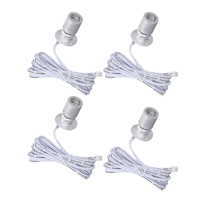 4pcs LED Display Spot Lights 5V Dimmable USB Mini Spotlight