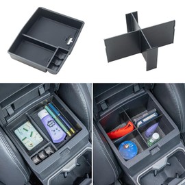 JKCOVER 2PCS Center Console Organizer Compatible with 2024 2025 Toyota Tacoma(4th Gen) and 2025 Toyota 4Runner(6th Gen), Center Console Tray and Divider Storage Accessories