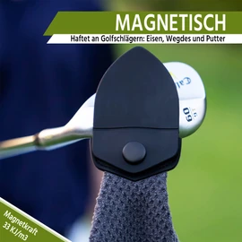 Golf Towel Magnetic + Golf Club Brush + Divot Tool Set - 3 x Golf Towel 60 x 40 cm Microfibre Golf Towels Waffle Pattern with Magnetic Clip (Pitchfork Silver)