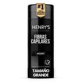 Henrys Fibras Capilares Negro 27.5g, Disimula Cabello Delgado, Aumenta Volumen y Densidad al Instante