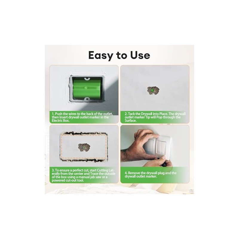 6 Pack Drywall Outlet Marker - Protects Wires During Sheetrock