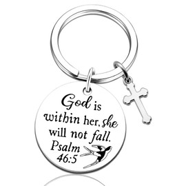 UVIBEW Christian Keychains for Women Cross Keychain Christian Gifts for Women Faith Based Gifts for Woman Teen Girl Friend Mom Daughter Religious Bible Verse Keychain Jesus Keychains Jewelry