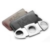 menesia Stainless Steel Cigar Cutter Guillotine with Leather Pouch, Double