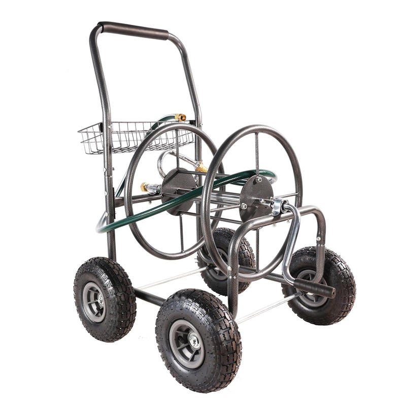 Garden Hose Reel Cart，Equipped with 10-inch air tire wheel,humanized crank