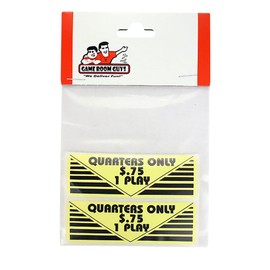 Game Room Guys Arcade Pinball 3 Quarters 1 Play Sticker- Set of 2