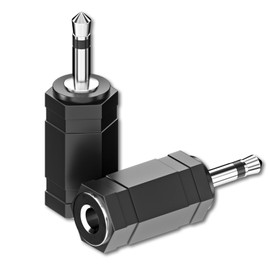 Goupchn 3.5mm Mono to Stereo Adapters 2 Pack 1/8" Mono Male Plug to 1/8" TRS Stereo Female Jack Socket for Headphone, Radio