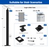 Muzata Aluminum Black Stair Cable Railing Post 36 Inch for