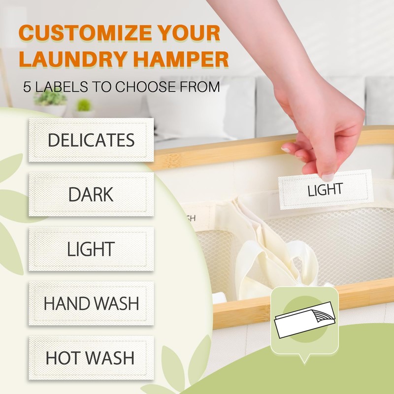 Laundry Hamper 3 Section, 145L Dirty Clothes Hamper with Lid,