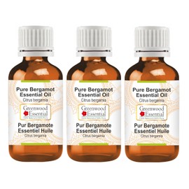Greenwood Pure Mountain Essential Oil (Citrus Berggamia) 100% Natural, Therapeutically Steam Distilled (Pack of Three) 100ml x 3 (10.1oz)