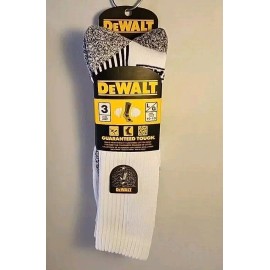 Heavy Duty DeWalt Hydro White Socks Pro Comfort Cushioned Workwear Heavy Duty 3 Pair 10-13