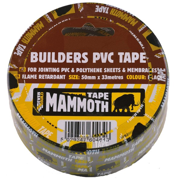 Everbuild Strong Flame Retardant PVC Builders Tape for Polythene Sheets