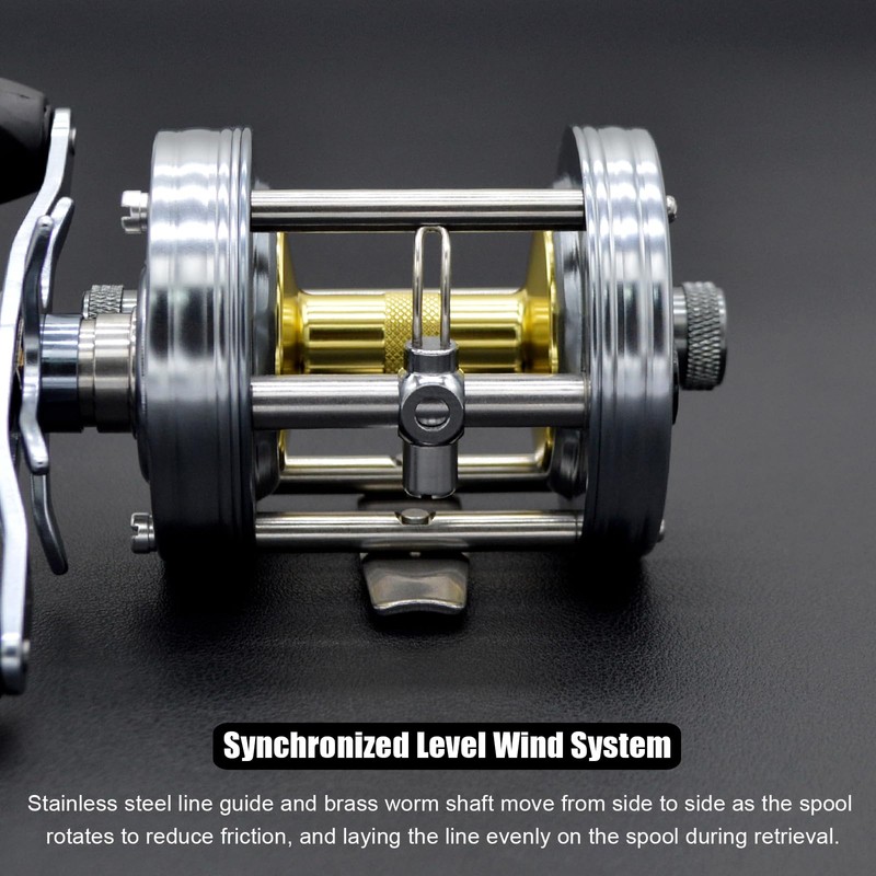 CAMEKOON X-Tribe Round Baitcasting Fishing Reel, Synchronized Level Wind System,