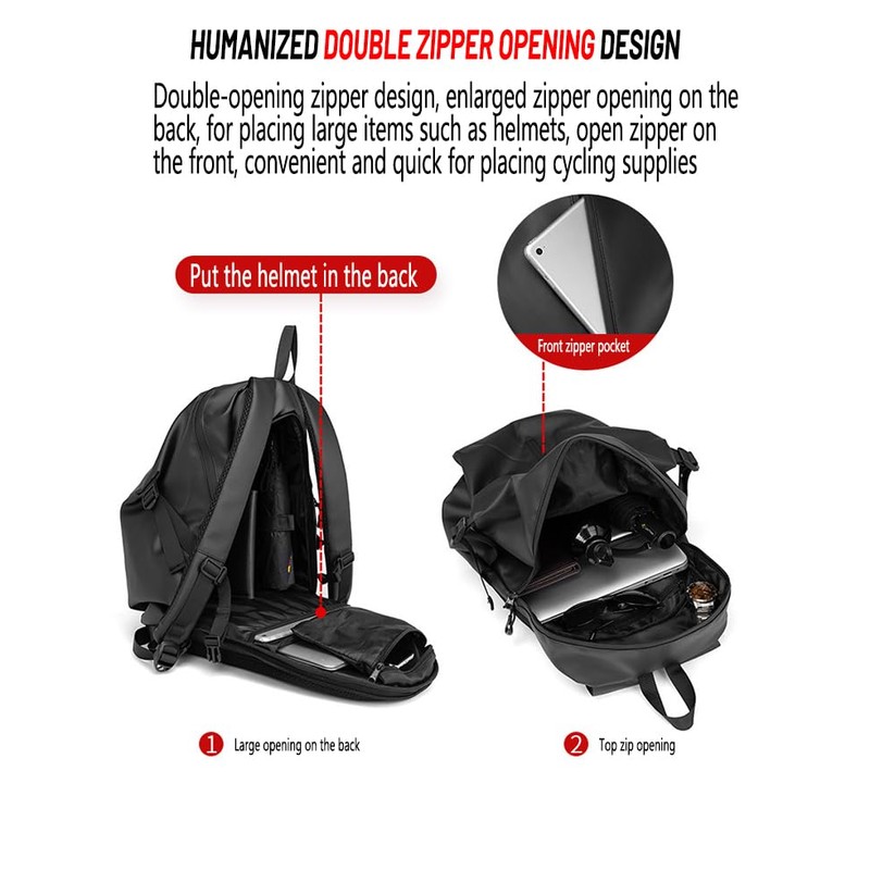 mjmoto Motorcycle Backpack,Reflective Motorcycle Helmet Bag Backpack for Men Women,