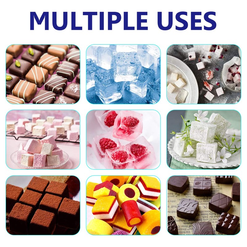 DIFENLUN Silicone Caramel Candy Molds, 2 Pack 40-Cavity Square Hard