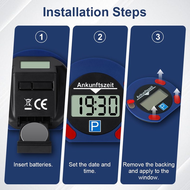 vsshe Electronic Parking Disc, Digital Parking Disc Car, Digital Parking