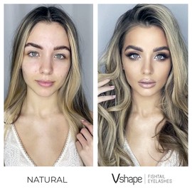 Clavier False Eyelashes in Tufts V-Shape Fishtail, Lengths 8 mm, Fishtail Eyelashes, Kardashian Effect, Natural Looking, for a Unique 3D Effect