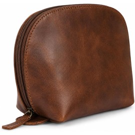 TheAntiq Estuche de Cuero Antiguo Para Cosméticos, Bolsa Viaje Maquillaje, Artículos Tocador, Maquillaje Lujo, Organizadora Esenciales Hombres y Mujeres (Marrón)