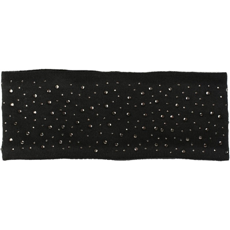 styleBREAKER 04026003 Women's Fine Knit Headband with Rhinestone Studs, Appliqué