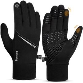 BENNALD Gloves Cycling Gloves Winter Touchscreen Gloves Warm Ski Gloves Waterproof Windproof Running Gloves for Bicycle Sports Work Hiking Riding Mountaineering L