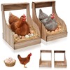 2 Pack Wooden Chicken Nesting Box for Laying Eggs, Hen