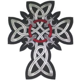 Celtic Cross (Embroidered) Large Back Patch 22cm x 26cm (8 1/2" X 10 1/2")