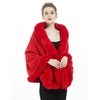 Faux Fur Shawl Wrap Bridal Cape Bridesmaids Stole Lambs Wool