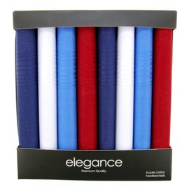 Retreez 8 Piece Pure Cotton Assorted Men's Handkerchiefs Hanky Gift Box Set - Assorted Set A5A003