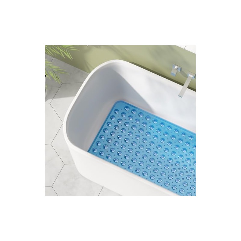 AmazerBath Non-Slip Shower Mat - 40 x 16 Inches Clear